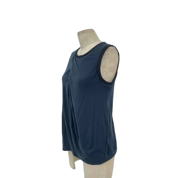 Helmut Lang Celeste Drape Front Shell Tank Top Blue / Black Size Small - Picture 3 of 9